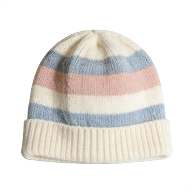 Pastel Stripe Cuffed Beanie
