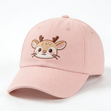 Cute Fawn Embroidery Cap