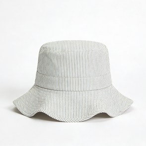 Striped Scallop Bucket Hat