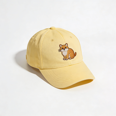 Ginger Kitten Embroidery Cap