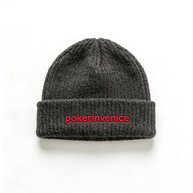 Charcoal Gray Letter Embroidered Beanie
