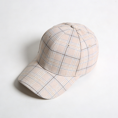 Light Beige Checkered Cap