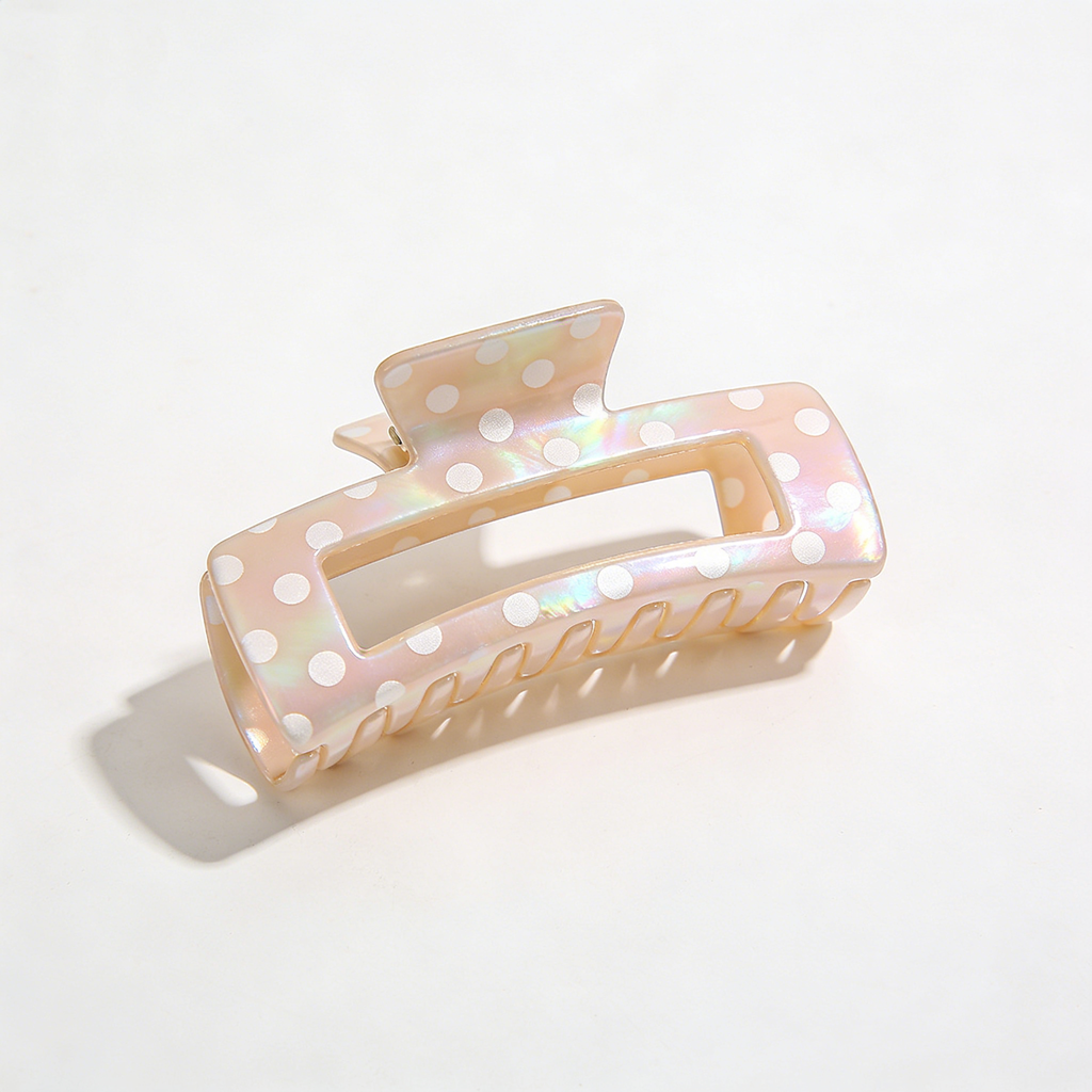 Playful Pink Polka Dot Hair Claw