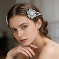 Enchanting Blue Crystal Flower Hair Clip