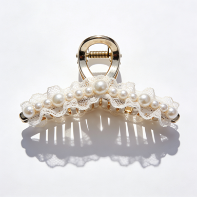 Romantic Lace & Pearl Hair Claw