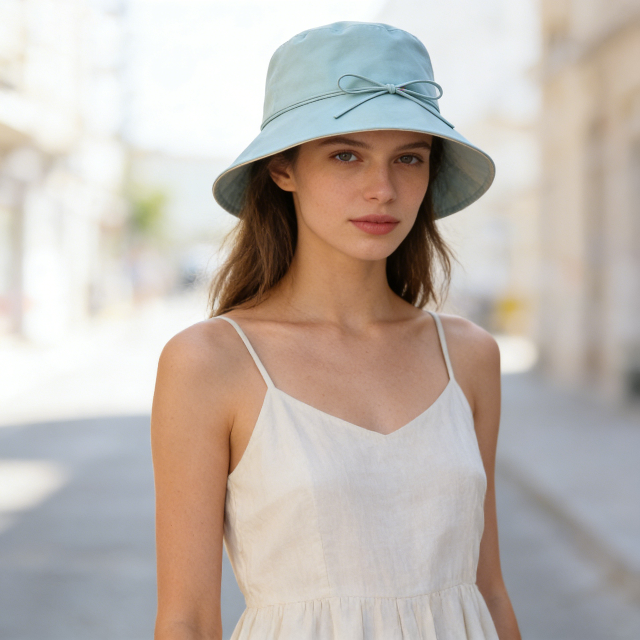 Mint Bow Bucket Hat