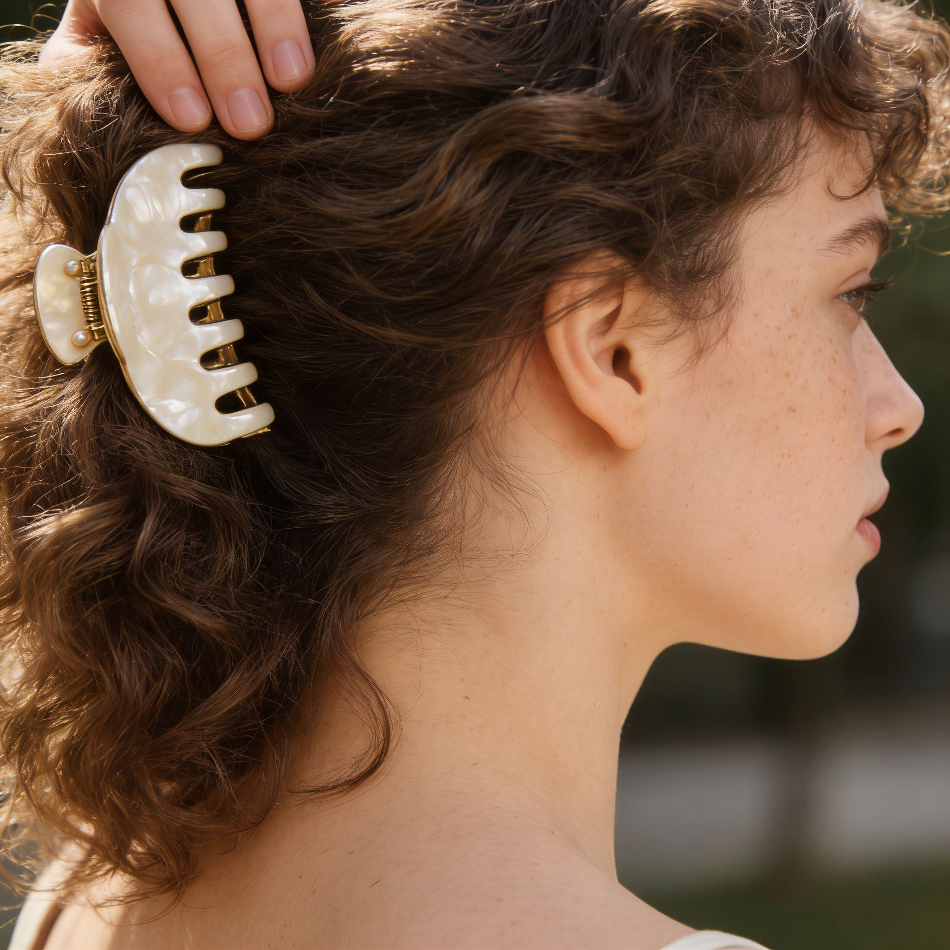 Luxurious Pearl-Embellished MOP Hair Claw